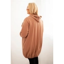 Dámská mikina Plus Size s kapucí Cappuccino - ZENTEX