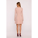 Šaty s obrácenými záhyby M872 béžové - MOE