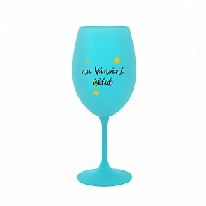 NA VÁNOČNÍ ÚKLID - tyrkysová sklenice na víno 350 ml