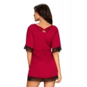 Elegantní župan Sensuelia peignoir red - Obsessive