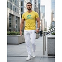 Pánské tričko s potiskem classic NX5020R žluté - FashionStreet