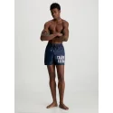 Pánské střední plavecké šortky se stahovací šňůrkou KM0KM00794 XNE tm. modrá - Calvin Klein