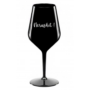 NERUSHIT! - černá nerozbitná sklenice na víno 470 ml