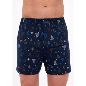 Pánské boxerky 016/23 Night 3 Christmas Tmavě modrá vzor - Cornette