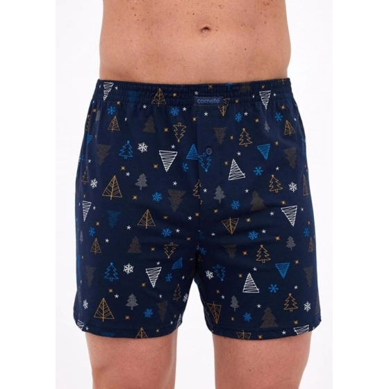Pánské boxerky 016/23 Night 3 Christmas Tmavě modrá vzor - Cornette