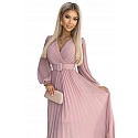 Plisované šaty 414-2 KLARA starorůžové - Numoco
