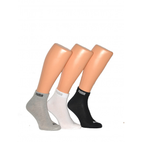 Unisex ponožky Basic Quarter A'3 - 271080001 882 černo-bílo-šedé - Puma