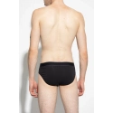 Pánské slipy 2PACK 111733 3F542 16844 černošedé s proužkem - Emporio Armani