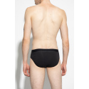 Pánské slipy 2PACK 111733 3F542 16844 černošedé s proužkem - Emporio Armani