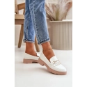 Dámské mokasíny W-16 Bílá s béžovou - DAY-VINE Shoes
