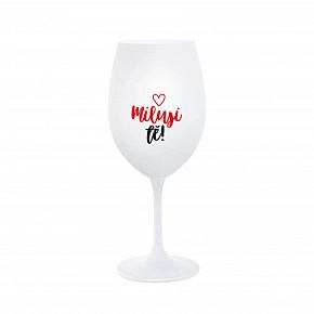 MILUJI TĚ! (SRDÍČKO) - bílá sklenice na víno 350 ml MILUJI TĚ! (SRDÍČKO) - bílá sklenice na víno 350 ml
