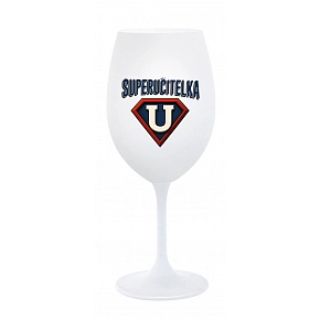 SUPERUČITELKA (ZNAK) - bílá sklenice na víno 350 ml SUPERUČITELKA (ZNAK) - bílá sklenice na víno 350 ml