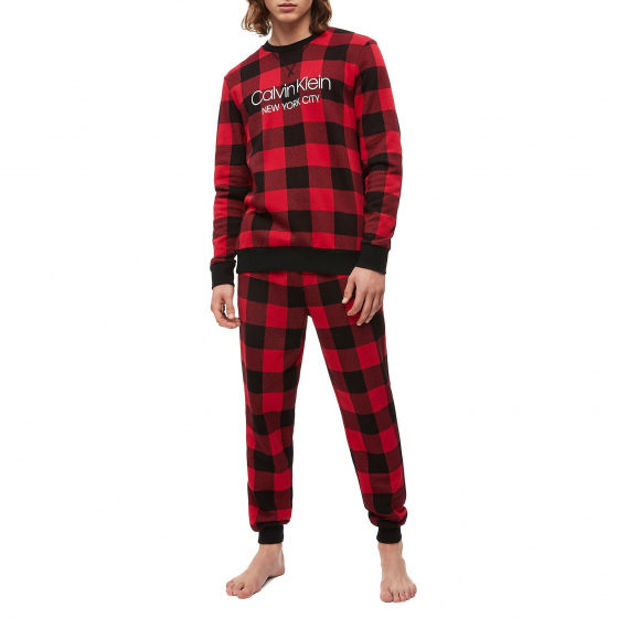 Pánské tepláky NM1726E-5VJ černočervená - Calvin Klein