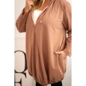 Dámská mikina Plus Size s kapucí Cappuccino - ZENTEX