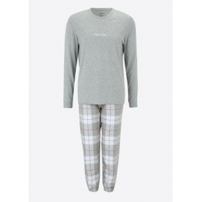 Pánské pyžamo - NM2178E 1N0 - šedá/bílá - Calvin Klein