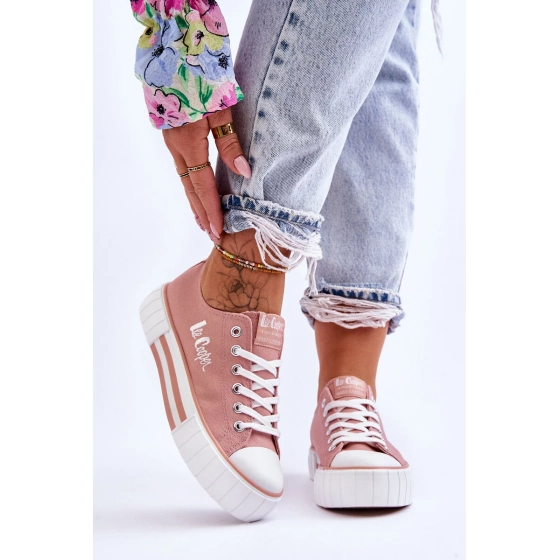 Dámské sportovní boty W LCW-23-31-1804LA Pudr růžová s bílou - Lee Cooper