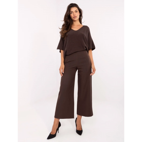 Dámské kalhoty IT SP FL9068.96 Tmavě hnědá - Rue Paris