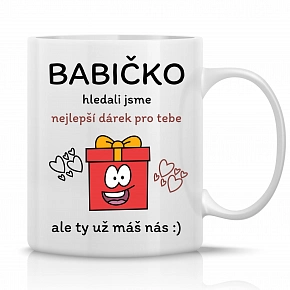 NEJLEPŠÍ DÁREK PRO BABIČKU - klasický bílý keramický hrníček 300 ml NEJLEPŠÍ DÁREK PRO BABIČKU - klasický bílý keramický hrníček 300 ml