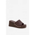 Dámské pantofle na platformě 78-200 Tmavě hnědá - Stephan Paris