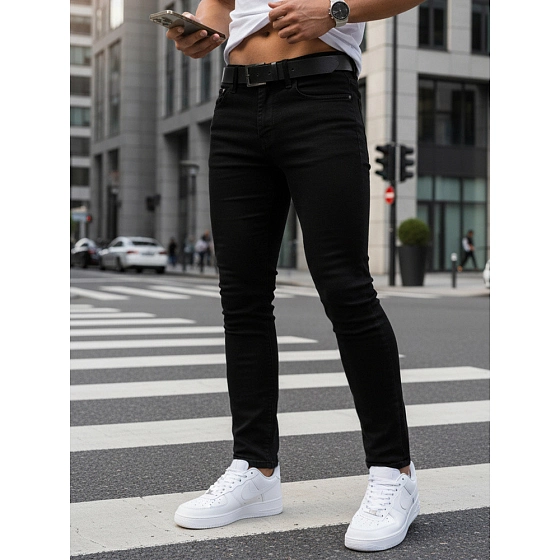 Pánské džíny slim fit UX4482 černé - FashionStreet