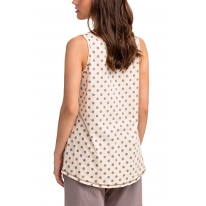 Pohodlné dvoudílné dámské pyžamo 14301 - Vanilka/puntíky