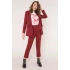 Dámské vzorované kalhoty 12586 Červená s černou - FPrice