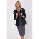 Dámské sako z umělé kůže  M748 černé - Moe