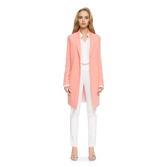 Dlouhé sako S071 lososové - Stylove
