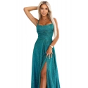 Dlouhé šaty 589-3  zelené se třpytkami - Numoco