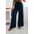 Dámské mušelínové kalhoty 3204 Tmavě modrá - K-Fashion