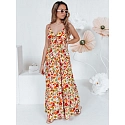 FLOWMISS Maxi šaty EY2629 bílo-žluto-červené - FashionStreet 