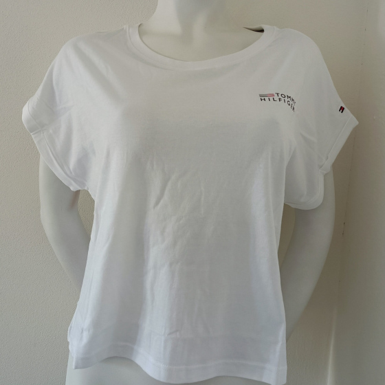 Dámské tričko UW0UW03632 YBR bílé - Tommy Hilfiger