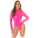 Dámské sexy body Latexlook 21147 neonově růžové - Koucla