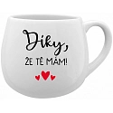 HRNEK DÍKY, ŽE TĚ MÁM - bílý keramický hrníček 300 ml