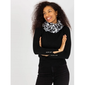 Dámská tunelová šála AT KM ENEC B63-1.44P Bílá s černou - FPrice Dámská tunelová šála AT KM ENEC B63-1.44P Bílá s černou - FPrice