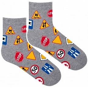 Ponožky Avangard dopravní značky šedé - Milena