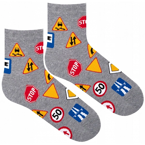 Ponožky Avangard dopravní značky šedé - Milena
