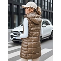 Dámská prošívaná vesta s kapucí TY5258 zlatá - Fashion Street