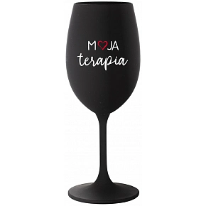 MOJA TERAPIA - čierny pohár na víno 350 ml