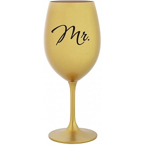 MR. - zlatá sklenice na víno 350 ml