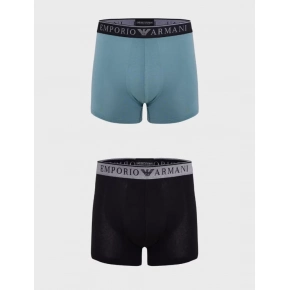 Pánské boxerky 2PACK 111769 3F720 29921 zeleno-černé - Emporio Armani