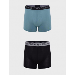 Pánské boxerky 2PACK 111769 3F720 29921 zeleno-černé - Emporio Armani