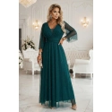 Dámské lesklé šaty 654-1 lahvově zelené - Numoco