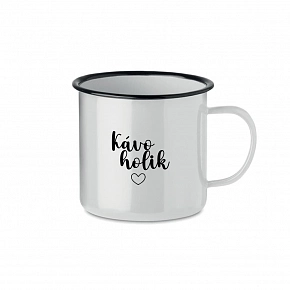 KÁVOHOLIK - bílý plecháček 350 ml KÁVOHOLIK - bílý plecháček 350 ml