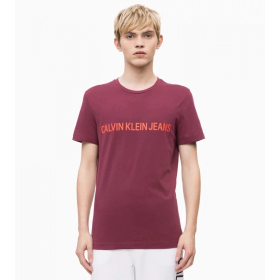 Pánské tričko OU39 vínová - Calvin Klein