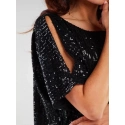 Dámské mini šaty s flirty A483 Černá - Awama