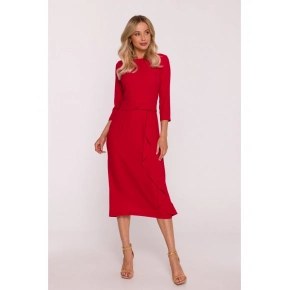 Dámské šaty s volánkem S425 Červená - Stylove