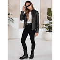 Dámská kožená bunda TY5202 černá - FashionStreet