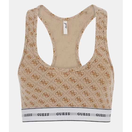 Dámská podprsenka bralettka O97C01KBOE1 - P13W béžová s potiskem - Guess