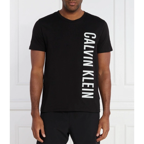 Pánské plážové tričko KM0KM00998 BEH černé - Calvin Klein